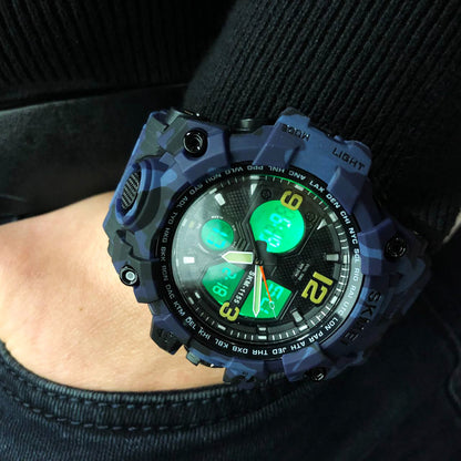 Часы наручные мужские SKMEI 1155BCMBU, армейские часы противоударные, мужские тактические часы