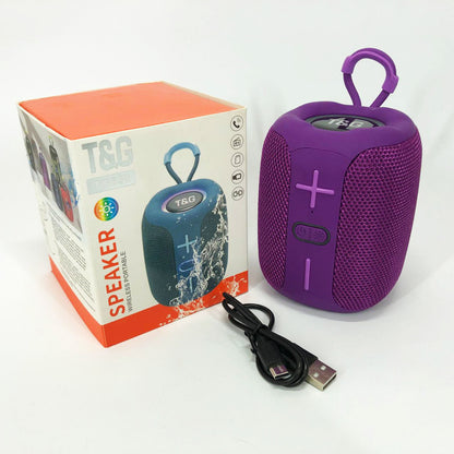 Портативная Bluetooth колонка TG658 8W с RGB подсветкой беспроводная портативная мощная. Цвет: фиолетовый
