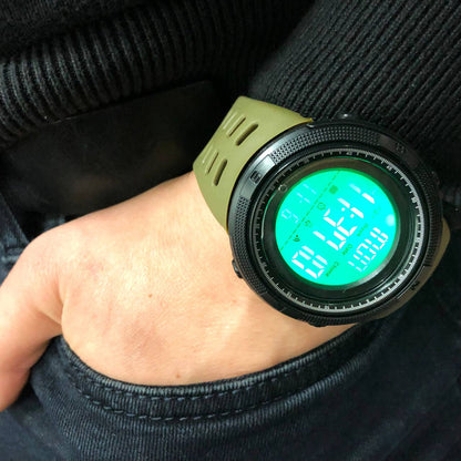 Часы наручные мужские SKMEI 2070AGWT ARMY GREEN, армейские часы противоударные. Цвет: зеленый