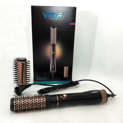 Фен расческа VGR V-559 для завивки и сушки волос керамическое покрытие 2 скорости 2 насадки