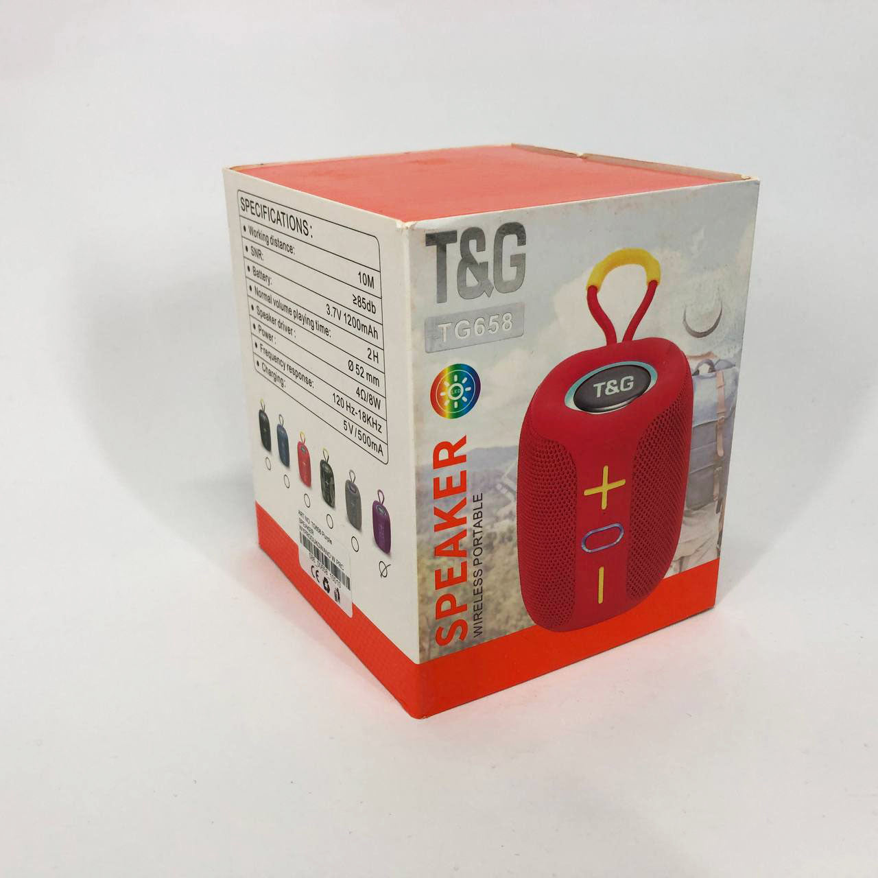 Портативная Bluetooth колонка TG658 8W с RGB подсветкой беспроводная портативная мощная. Цвет: фиолетовый