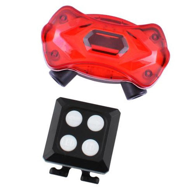 Велофонарь KXK-03 STOP (красно+синий), сирена, 2 LASER, с указанием поворотов, LED фонарь с USB