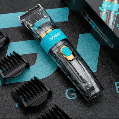 Машинка для стрижки волос и бороды VGR V-695 с LED дисплеем IPX7 влагозащита, Окантовочная машинка