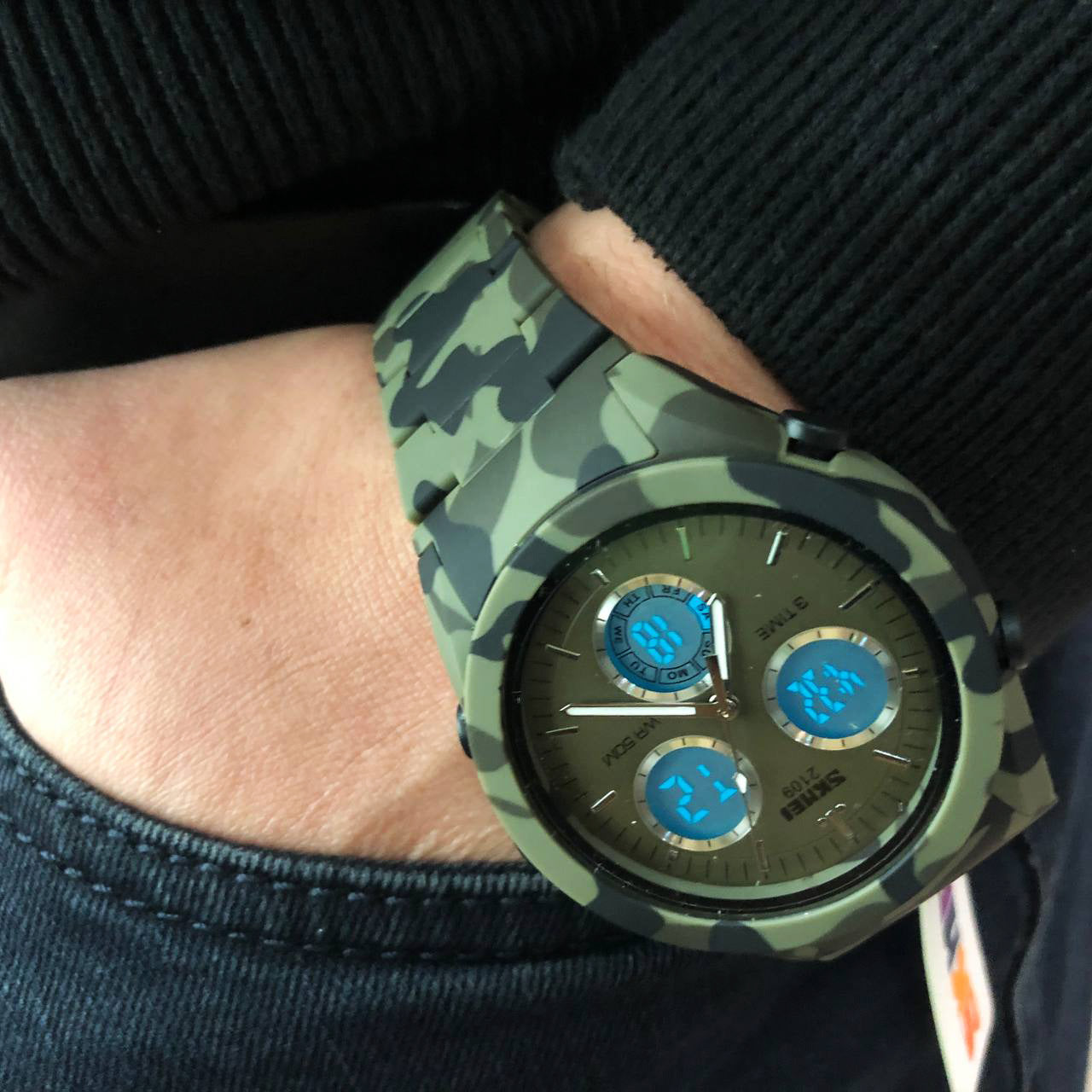 Часы наручные мужские SKMEI 2109CMGN, оригинальные мужские часы, военные мужские наручные часы зеленые