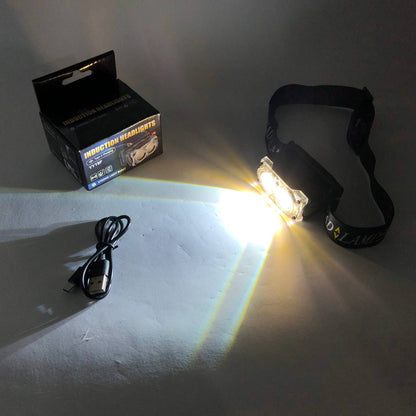 Фонарь налобный YY-19F-2XPE(white)+2COB(yellow), Налобный фонарь для автомеханика, Фонарик налобник