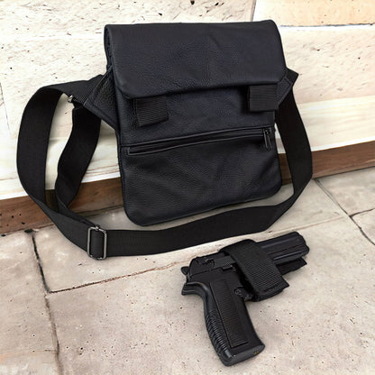 Набор 2В1. Кожаная сумка с кобурой + фонарик профессиональный POLICE BL-X71-P50