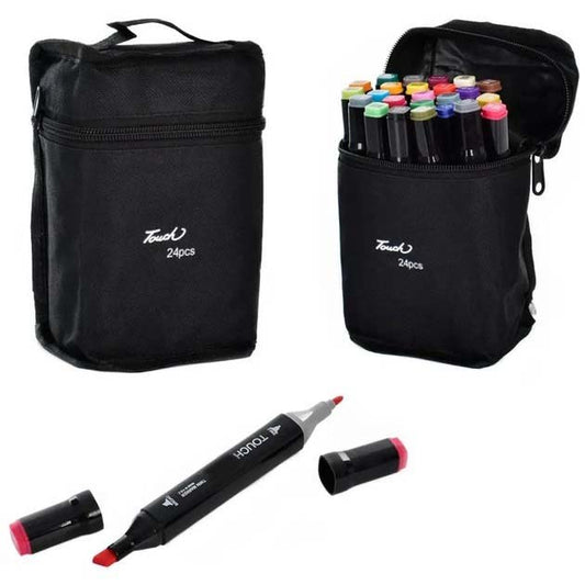 Скетч маркеры 24 шт, Набор двухсторонних маркеров sketch, Специальные фломастеры для рисования