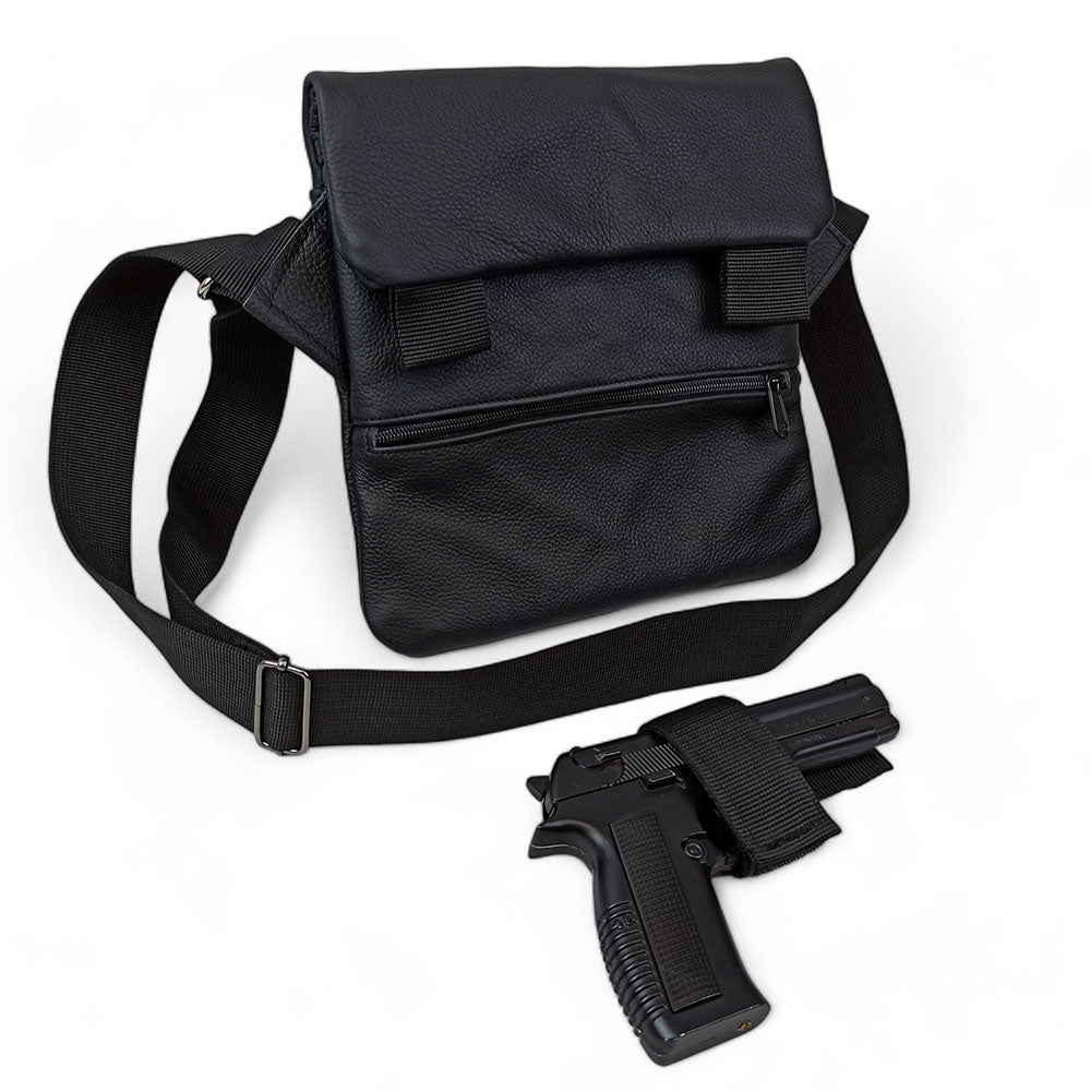 Набор 2В1. Кожаная сумка с кобурой + фонарик профессиональный POLICE BL-X71-P50