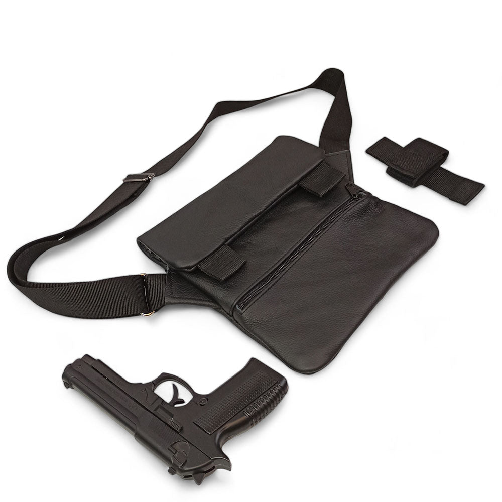 Набор 2В1. Кожаная сумка с кобурой + фонарик профессиональный POLICE BL-X71-P50