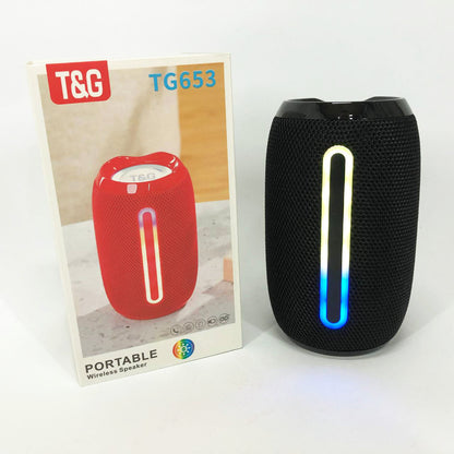 Портативная Bluetooth-колонка TG653 USB с ремешком, аккумуляторная колонка для музыки. Цвет: черный