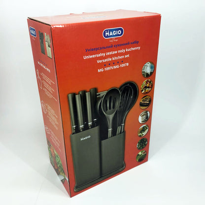 Набор силиконовых кухонных принадлежностей Magio MG-1097B набор ножей лопаток 12 предметов
