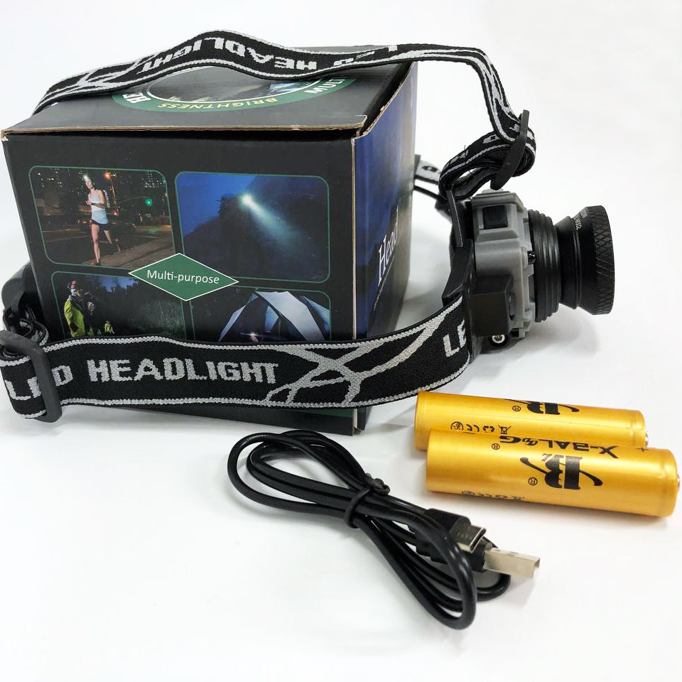 Фонарь налобный Police Водостойкий BL-W002 XPE датчик движения, Фонарик налобный мощный, Головной фонарик