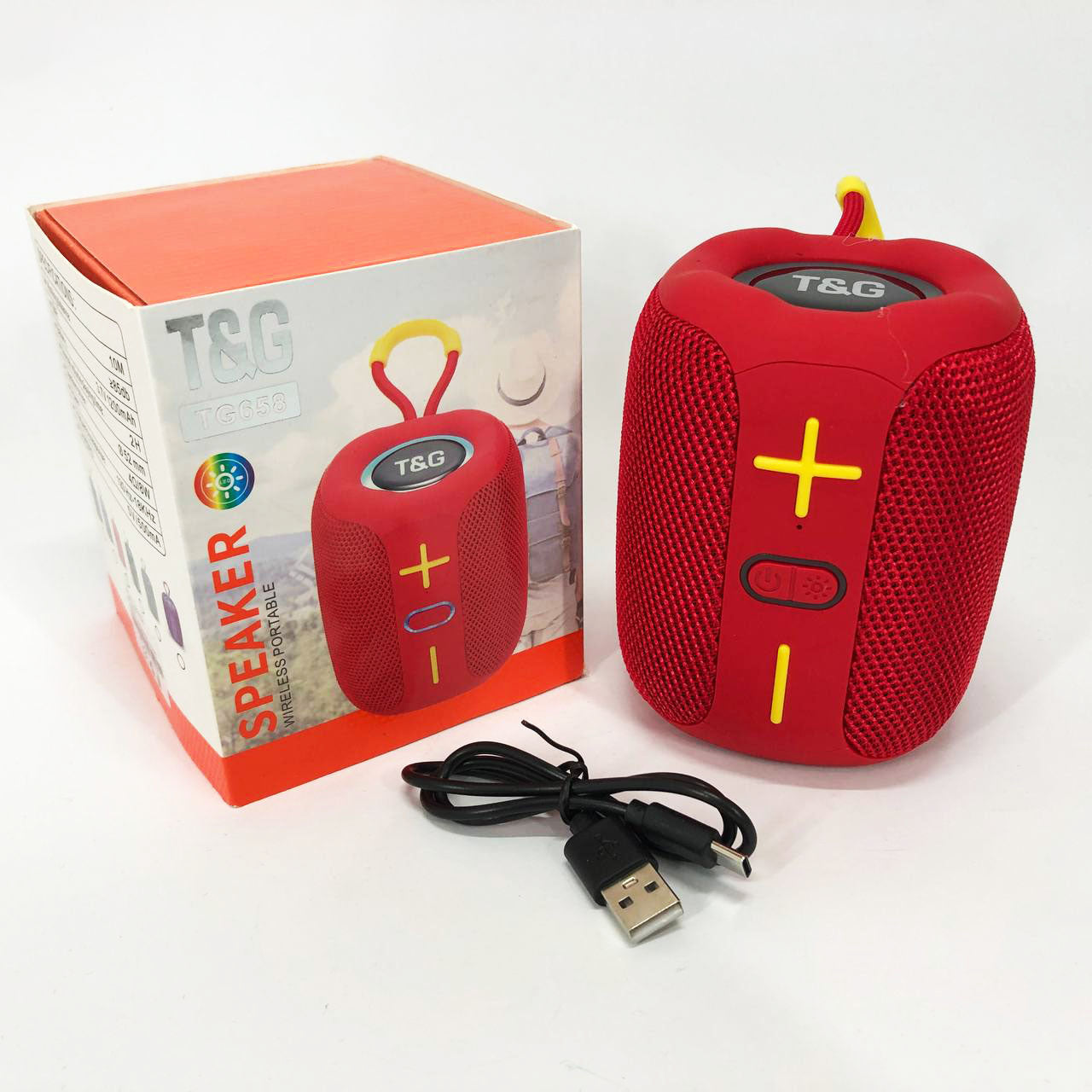 Портативная Bluetooth колонка TG658 8W с RGB подсветкой, колонка для вечеринки. Цвет: красный