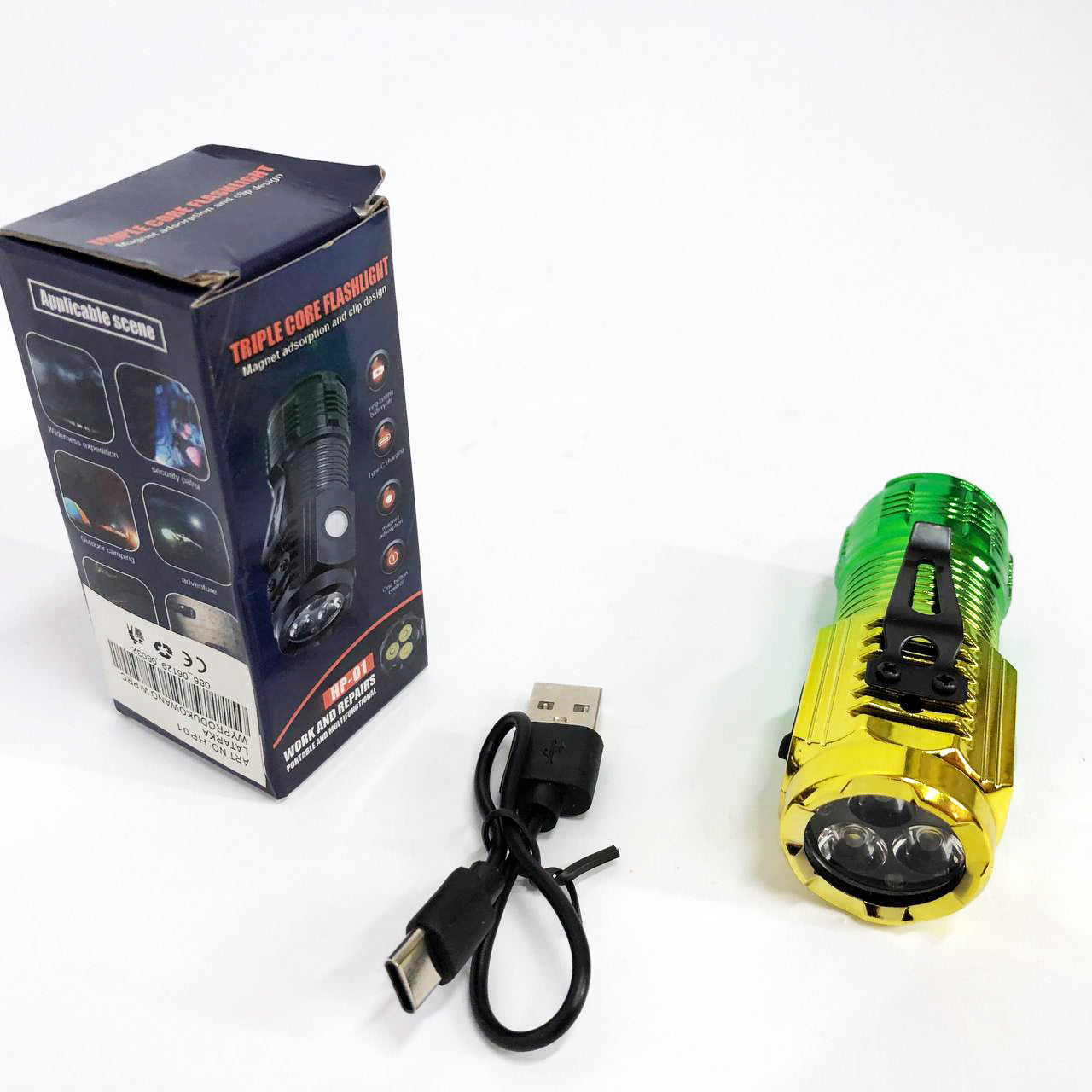 Карманный фонарик PLD-HP01-3LED, Мощный аккумуляторный лед фонарик, Лед фонарь ручной