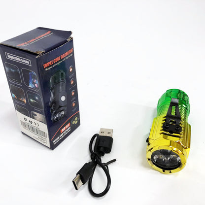 Карманный фонарик PLD-HP01-3LED, Мощный аккумуляторный лед фонарик, Лед фонарь ручной