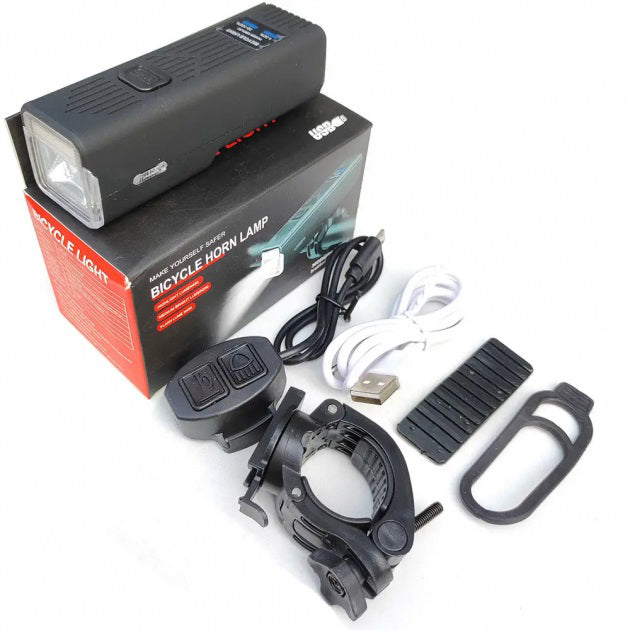 Велофара с сигналом Waterproof MT-007-T6 450Lum 18650 с выносной кнопкой, Долговечный велосипедный фонарь