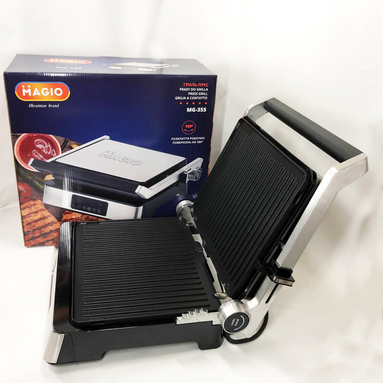 Гриль-барбекю MAGIO MG-355, Гриль для шаурмы для дома, Гриль двухсторонний контактный