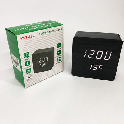 Электронные часы с термометром и функцией активация по звуку VST-872-6, Настольные часы с подсветкой