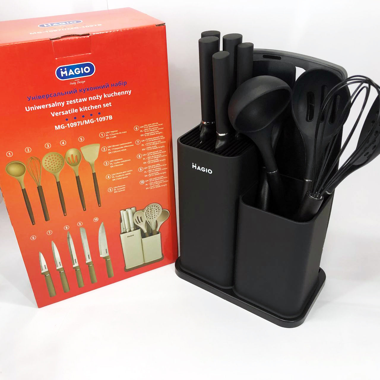 Набор силиконовых кухонных принадлежностей Magio MG-1097B набор ножей лопаток 12 предметов