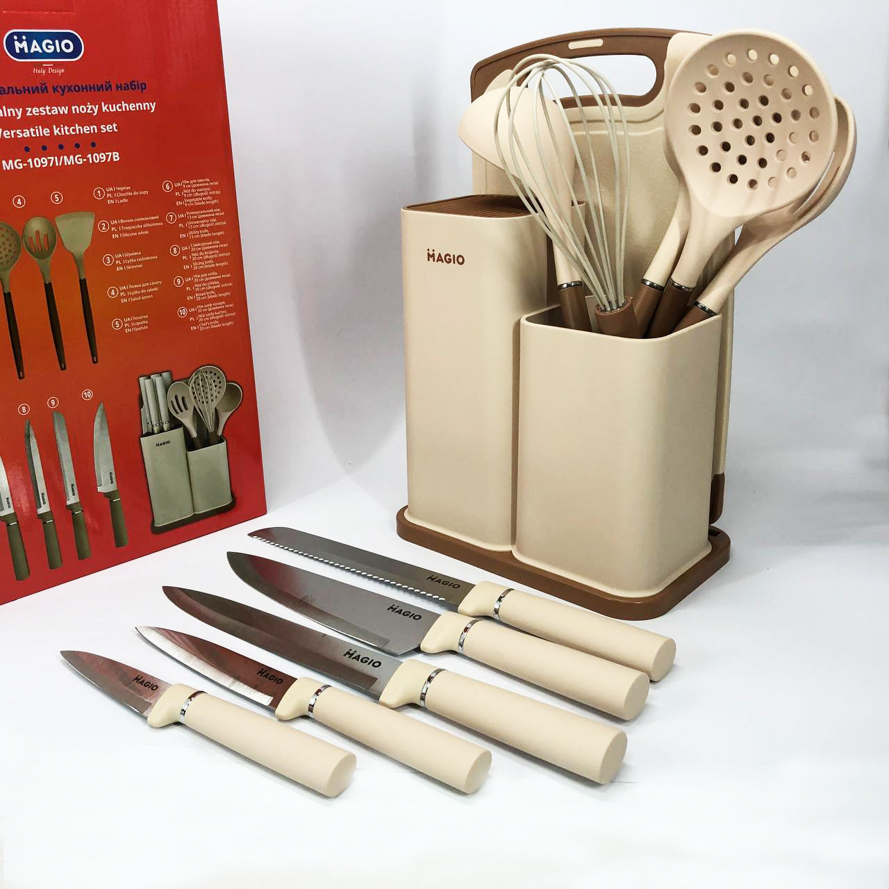 Набор силиконовых кухонных принадлежностей Magio MG-1097I набор ножей лопаток 12 предметов