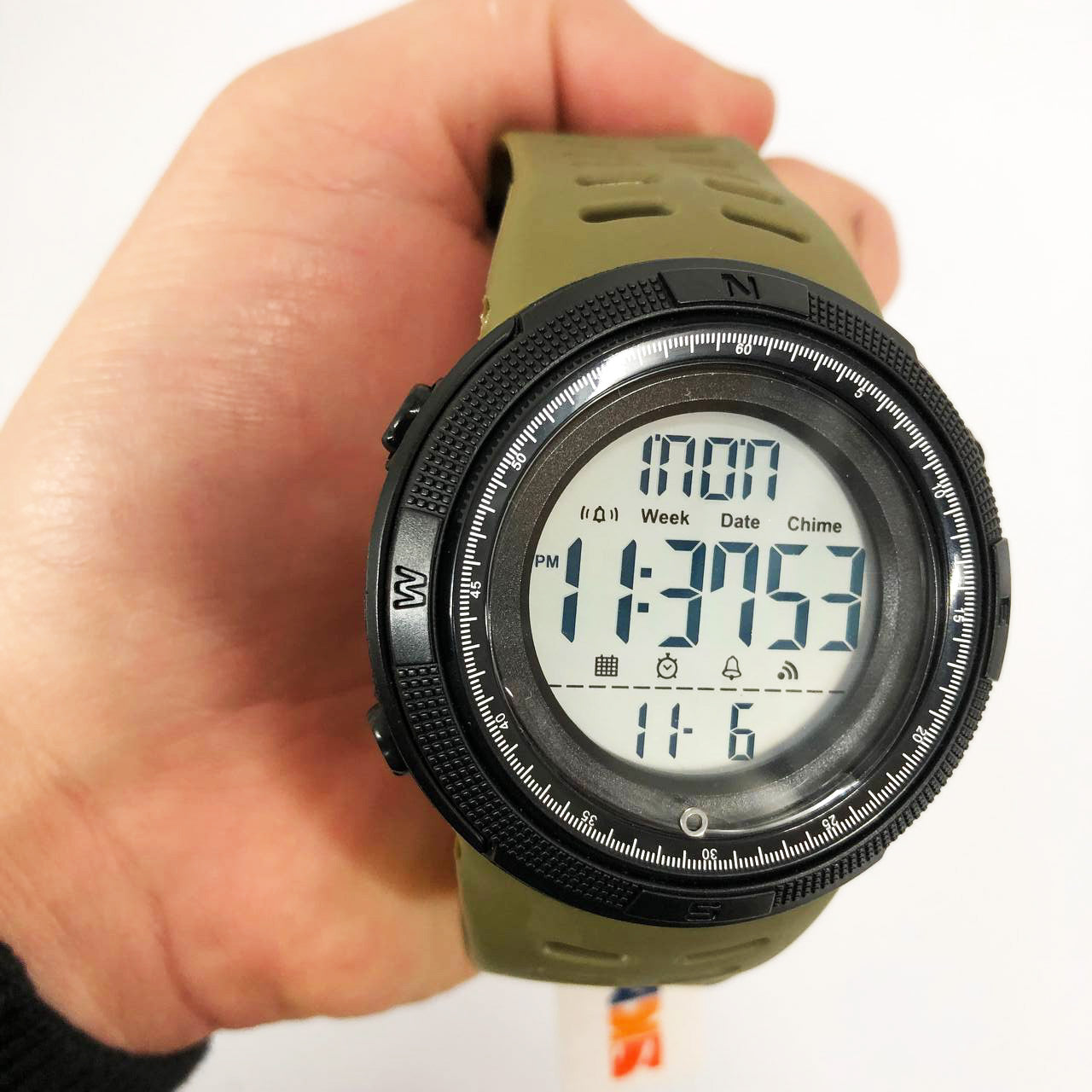 Часы наручные мужские SKMEI 2070AGWT ARMY GREEN, армейские часы противоударные. Цвет: зеленый