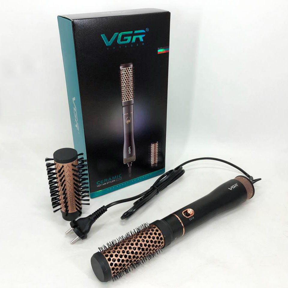 Фен расческа VGR V-559 для завивки и сушки волос керамическое покрытие 2 скорости 2 насадки