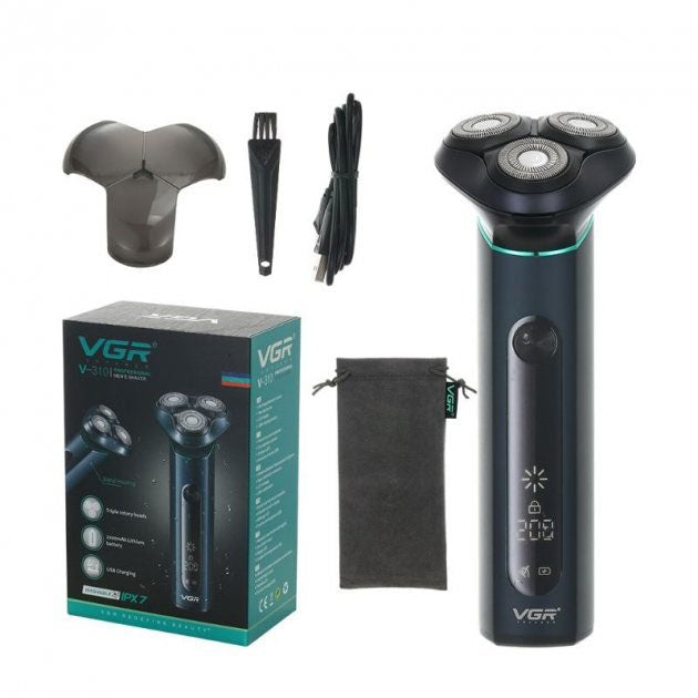 Электробритва портативная бритва VGR V-310 шейвер для бритья бороды и усов с аккумулятором