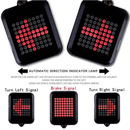 Задний велофонарь с поворотником и лазерной разметкой AQY-0100, Велосипедный фонарь с защитой от влаги