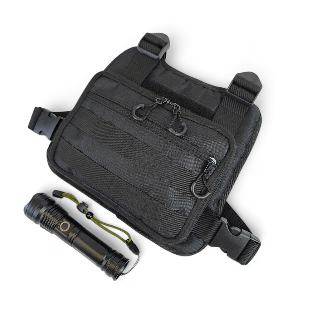 Нагрудная тактическая сумка мужская, сумка через плечо черная разгрузка
