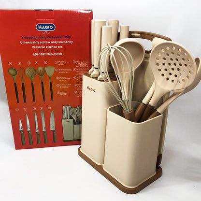 Набор силиконовых кухонных принадлежностей Magio MG-1097I набор ножей лопаток 12 предметов