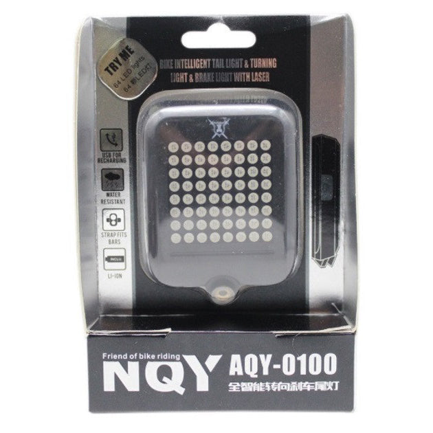 Задний велофонарь с поворотником и лазерной разметкой AQY-0100, Велосипедный фонарь с защитой от влаги