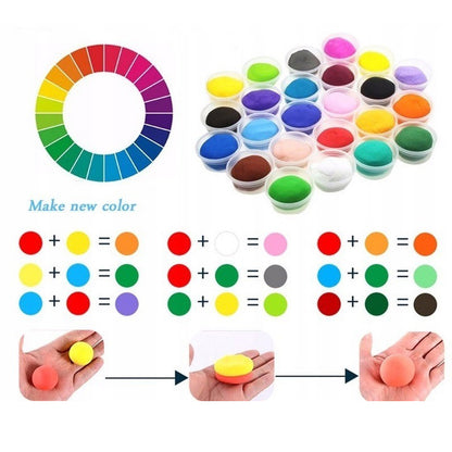 Легкий воздушный пластилин 24 цвета для лепки с инструментами набор для творчества художественный