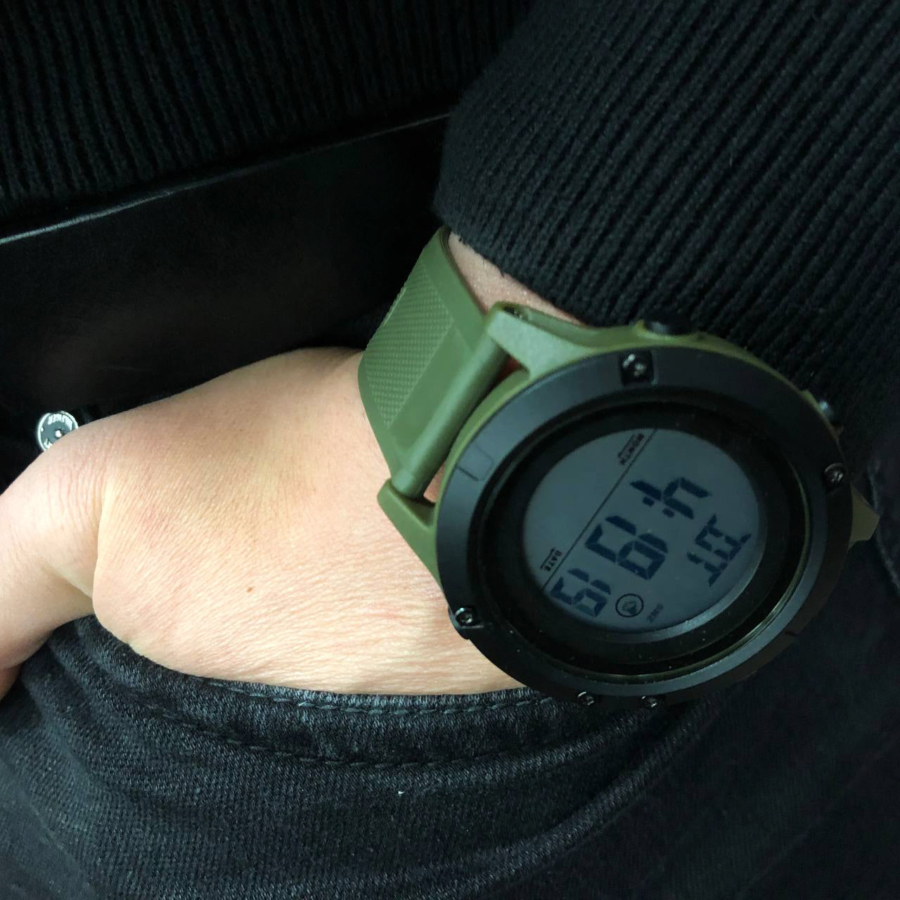 Часы наручные мужские SKMEI 1508AGWT ARMY GREEN-WHITE, Водонепроницаемые мужские часы. Цвет: зеленый