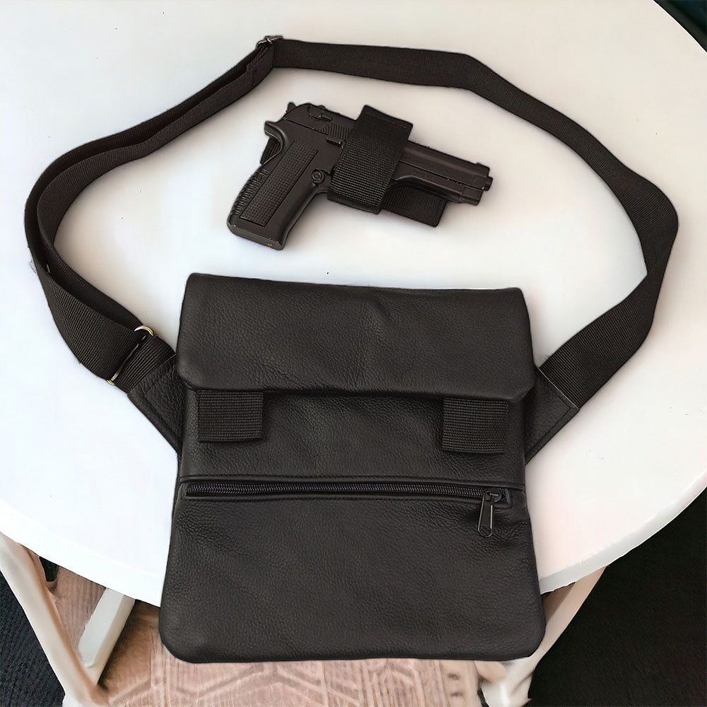 Набор 2В1. Кожаная сумка с кобурой + фонарик профессиональный POLICE BL-X71-P50