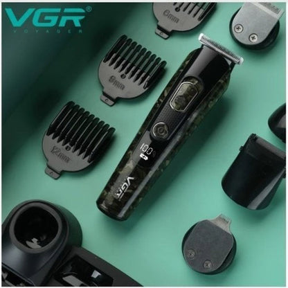 Машинка для стрижки волос, носа, бороды, бритва VGR V-102 5в1 беспроводной триммер с дисплеем