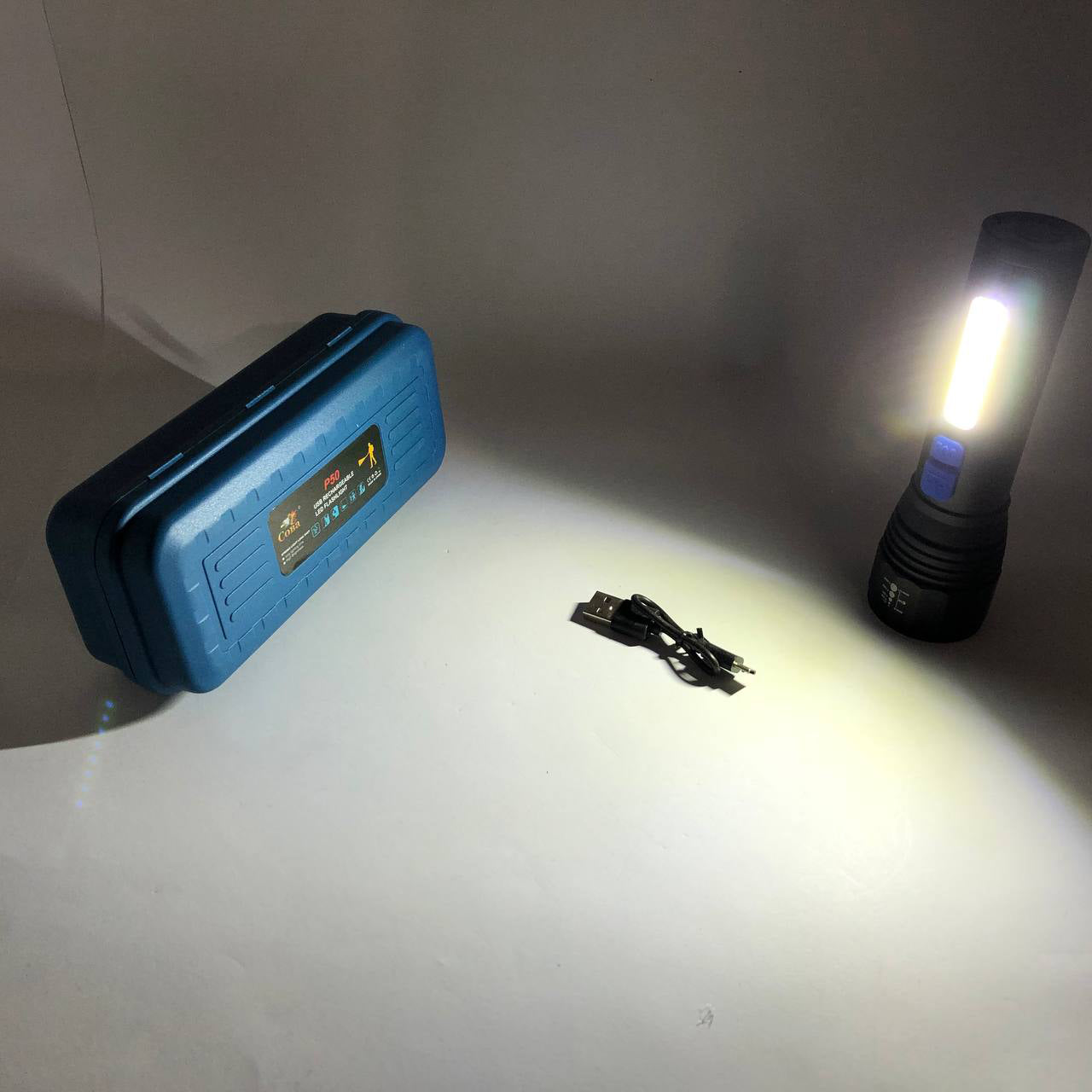 Фонарь ручной аккумуляторный CB-C11-P50-COB, Фонарик светодиодный ручной аккумуляторный портативный