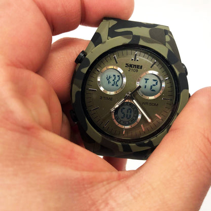 Часы наручные мужские SKMEI 2109CMGN, оригинальные мужские часы, военные мужские наручные часы зеленые