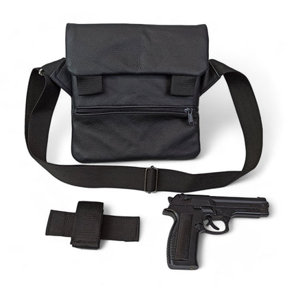 Набор 2В1. Кожаная сумка с кобурой + фонарик профессиональный POLICE BL-X71-P50