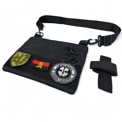 Сумка тактична чорна для прихованого носіння з кобурою, чоловічий месенджер із кордури