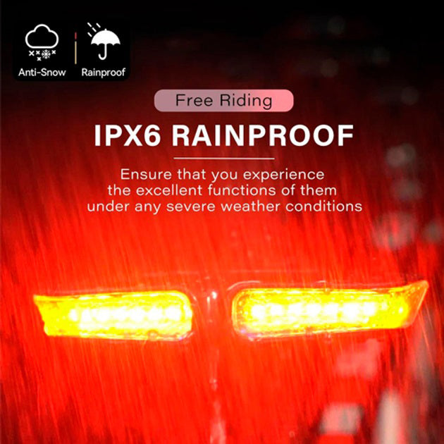 Задний габаритный велофонарь с поворотами XA-817, дистанционный пульт, Стоп-сигнал на раму велосипеда