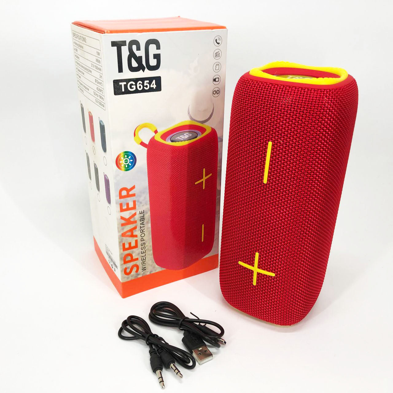 Портативная Bluetooth колонка TG654 8W с подсветкой, блютуз колонка для улицы. Цвет: красный