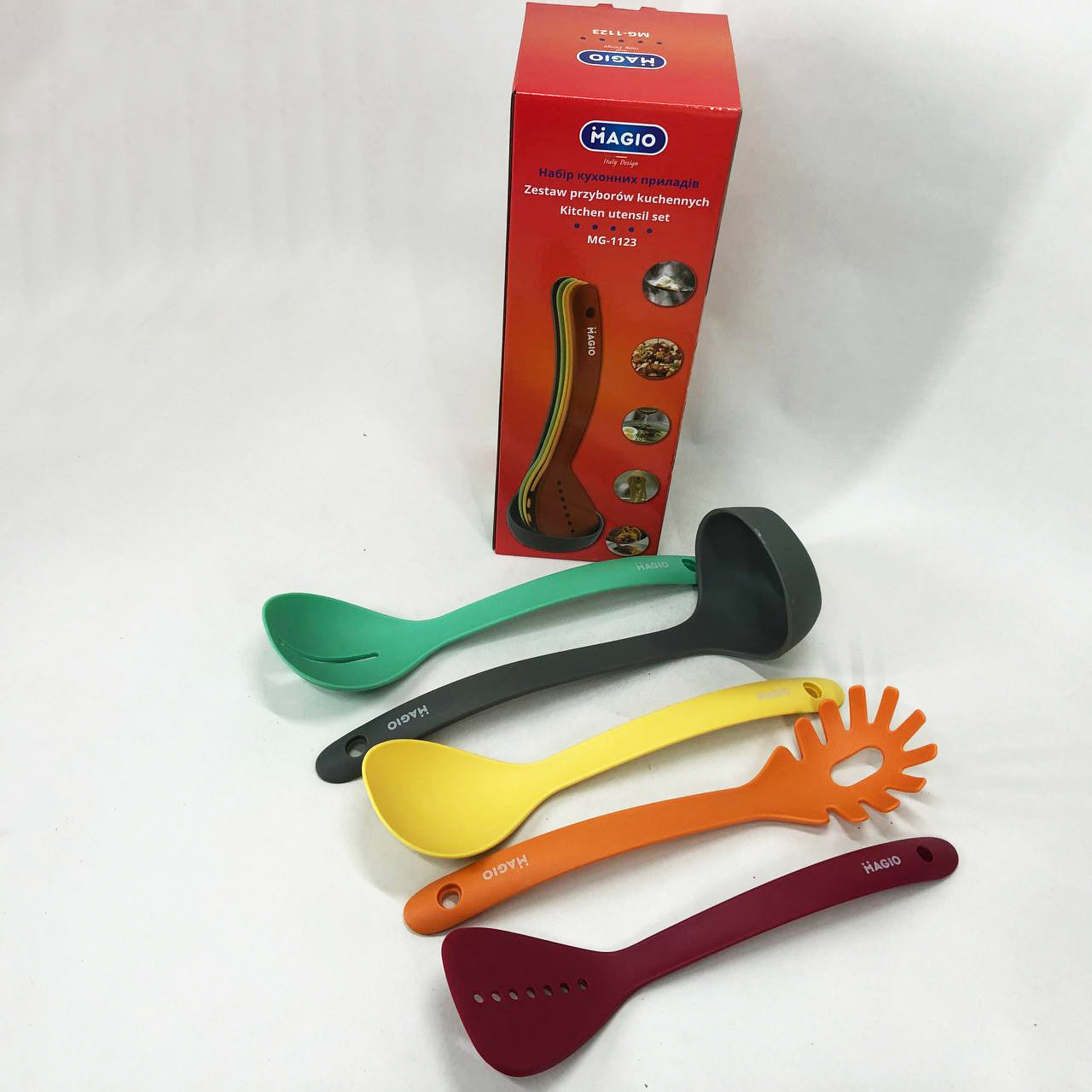 Набор кухонных принадлежностей Magio MG-1123 5 предметов, Силиконовый кухонный набор поварешек