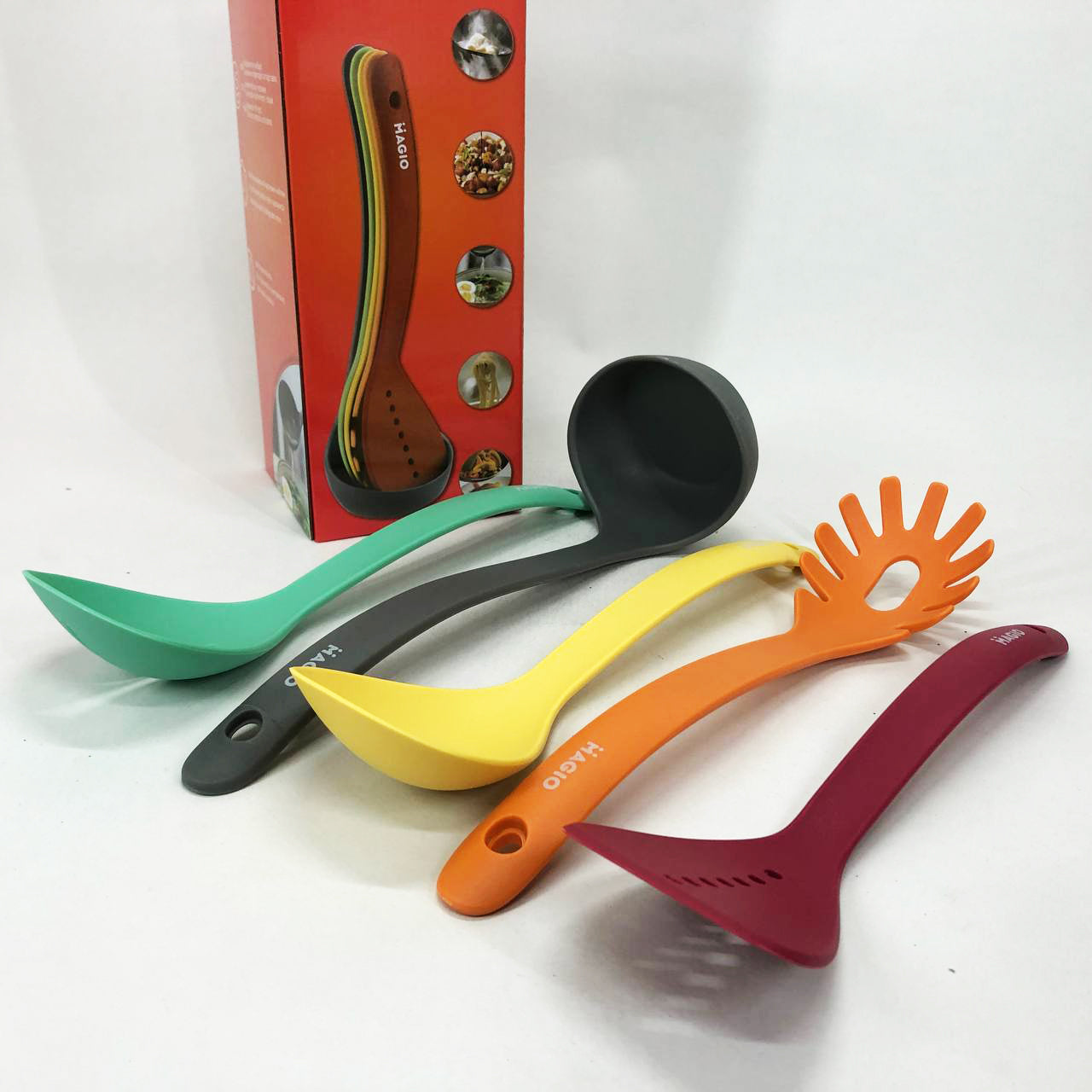 Набор кухонных принадлежностей Magio MG-1123 5 предметов, Силиконовый кухонный набор поварешек