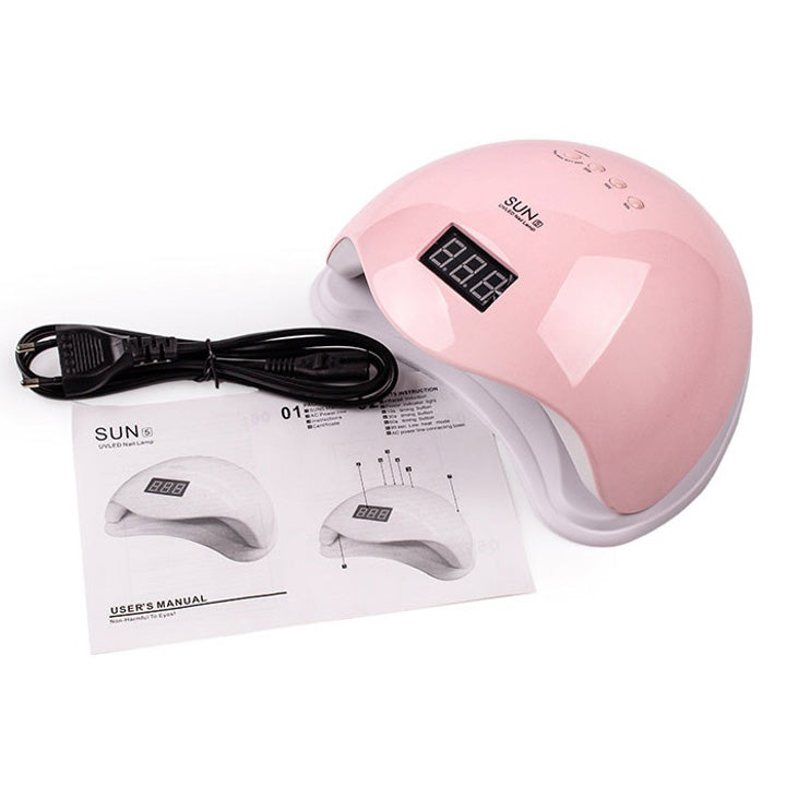 Ультрафиолетовая лампа для Маникюра UV LAMP Sun 6, Светодиодная сушилка для гель лака. Цвет: розовый