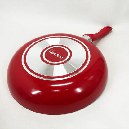 Сковорода с антипригарным покрытием "XYLAN" Con Brio CB-2614 26 см, сковорода для жарки. Цвет: красный