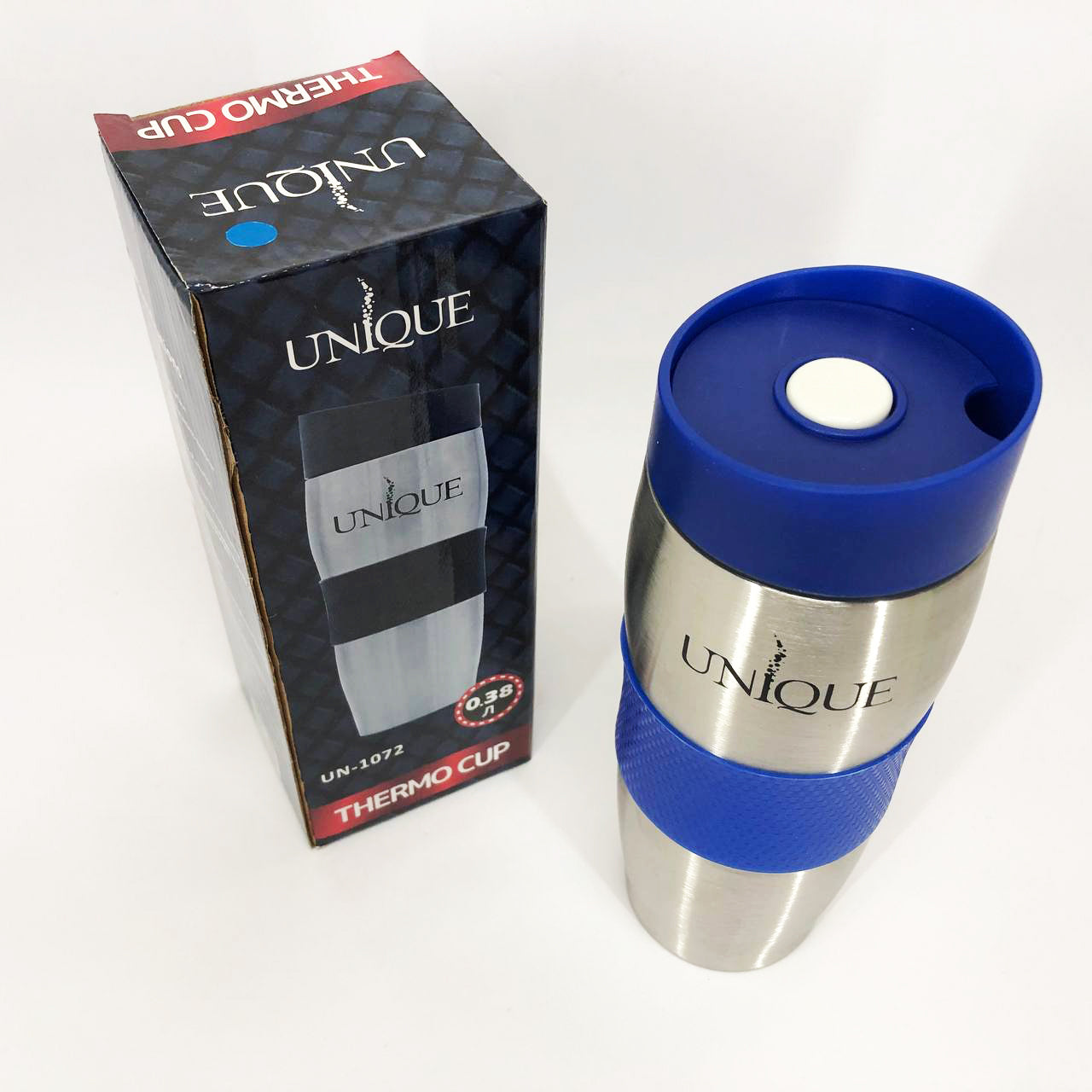 Термокружка UNIQUE UN-1072 0.38 л, Термокружка для детей, Термос для питьевой воды. Цвет: синий