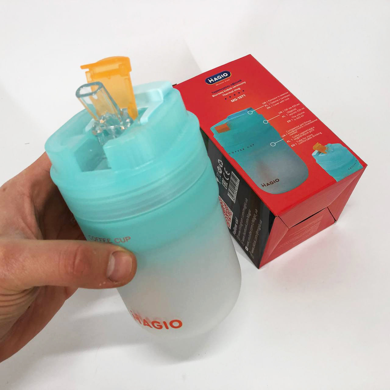 Термокружка офисная Magio MG-1071 420 мл, Термос туристический для напитков, Термосы для фитнеса