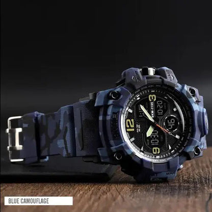 Часы наручные мужские SKMEI 1155BCMBU, армейские часы противоударные, мужские тактические часы