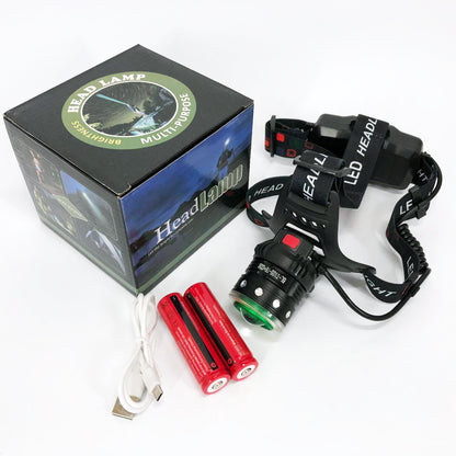 Фонарь налобный Police T105-T6+COB аккумуляторный, водонепроницаемый фонарик, головной фонарик