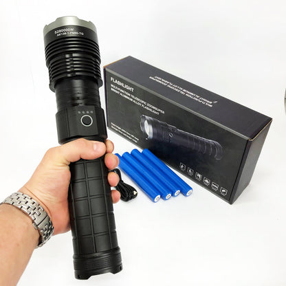 Фонарь ручной модели Police AK138-1 WHITE LASER LED PM60-TG 8х18650, USB-зарядка, Power Bank, зум